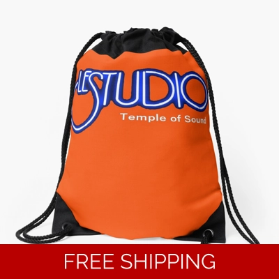 Le Studio Drawstring Bag Orange White & Blue TOS Logo White